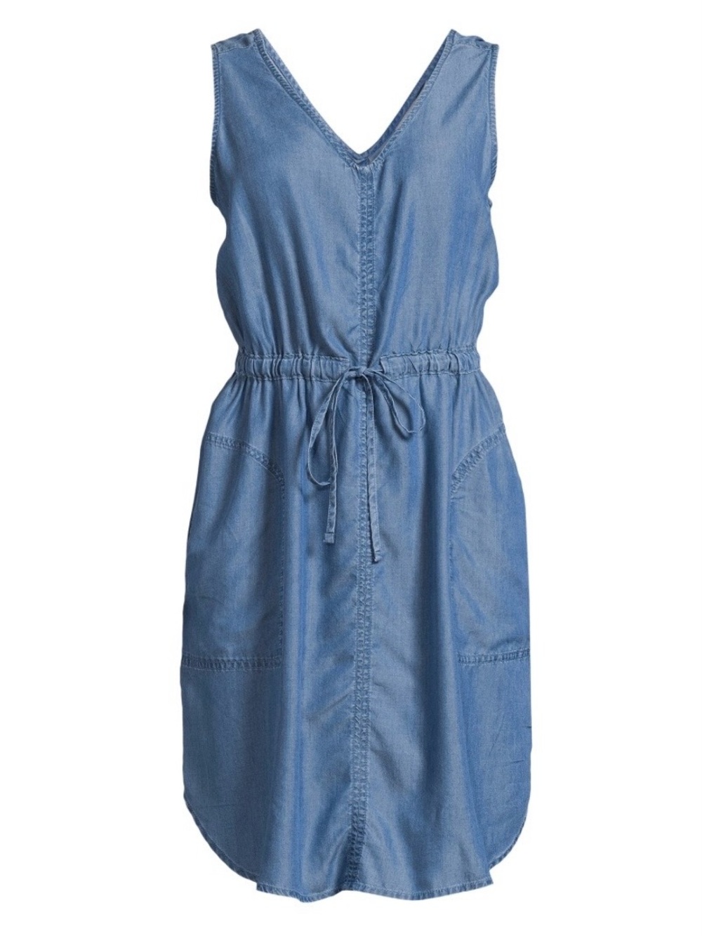 Time and Tru Blue Mini Dress V-Neck Elastic Waist